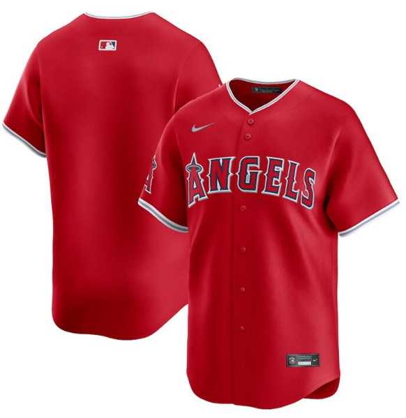 Men%27s Los Angeles Angels Blank Red Alternate Limited Baseball Stitched Jersey Dzhi->los angeles angels->MLB Jersey